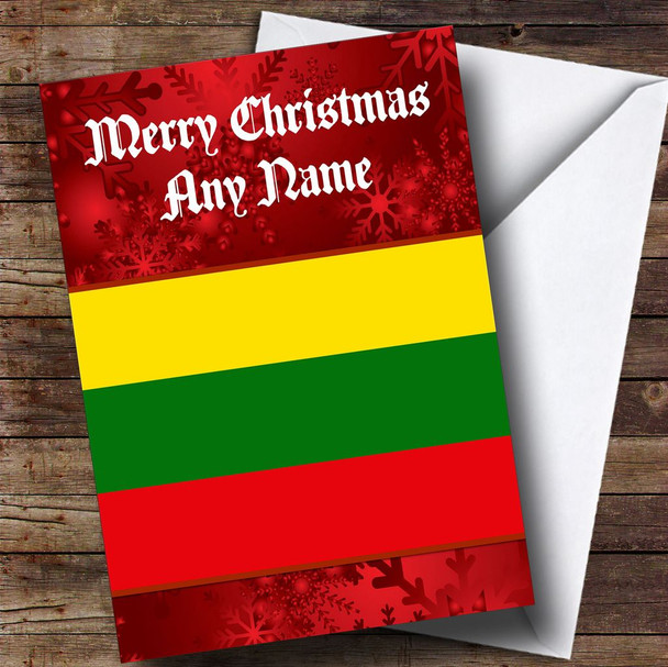 Lithuanian Flag / Lithuania Customised Christmas Card