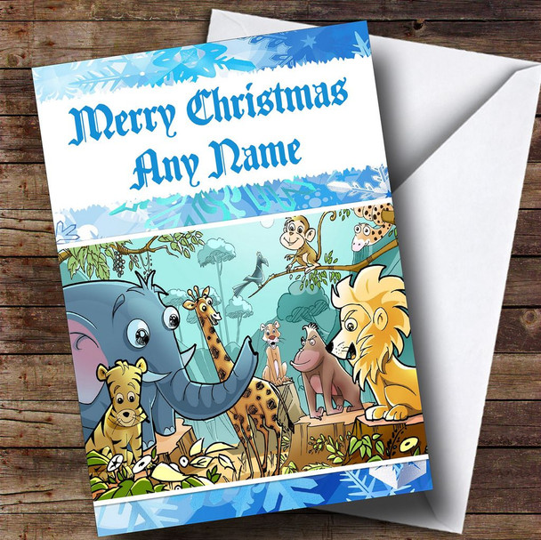 Jungle Animals Customised Christmas Card