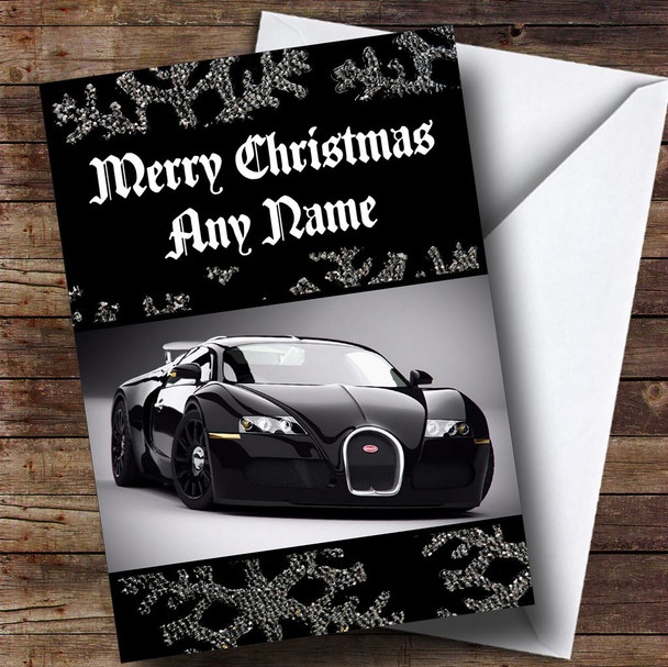 Black Bugatti Customised Christmas Card