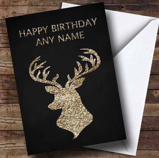 Bronze Reindeer Customised Christmas Card