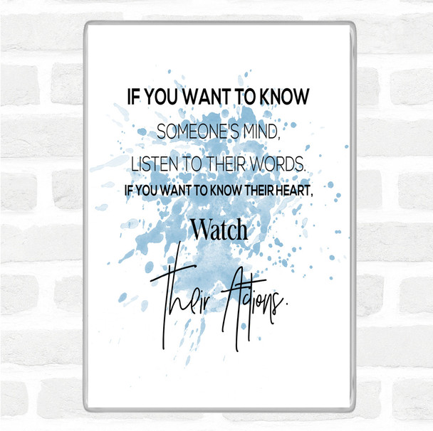 Blue White Someone's Mind Inspirational Quote Magnet