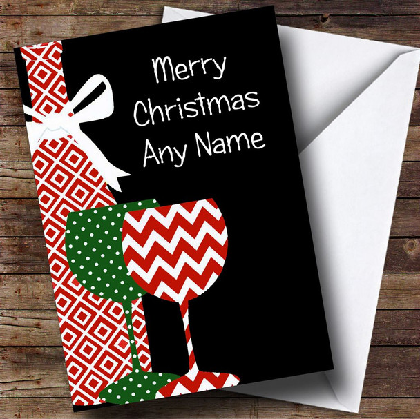 Colourful Wine Customised Christmas Card