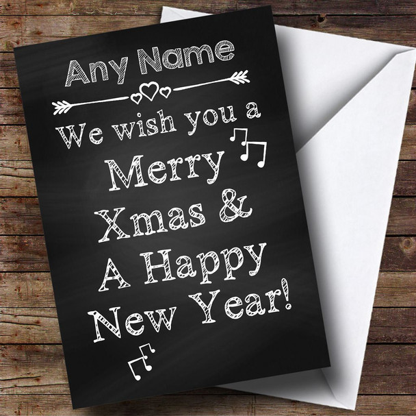 Chalk Board Style Customised Christmas Card