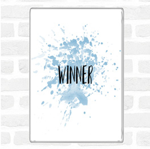 Blue White Win Inspirational Quote Magnet