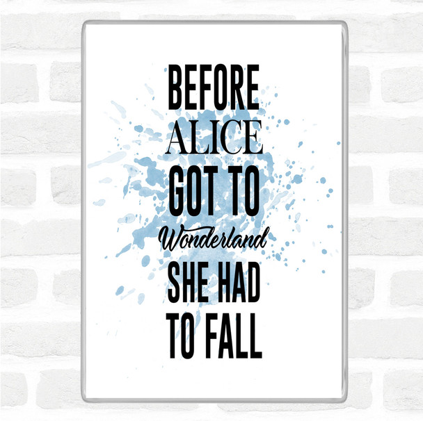 Blue White Wonderland Inspirational Quote Magnet
