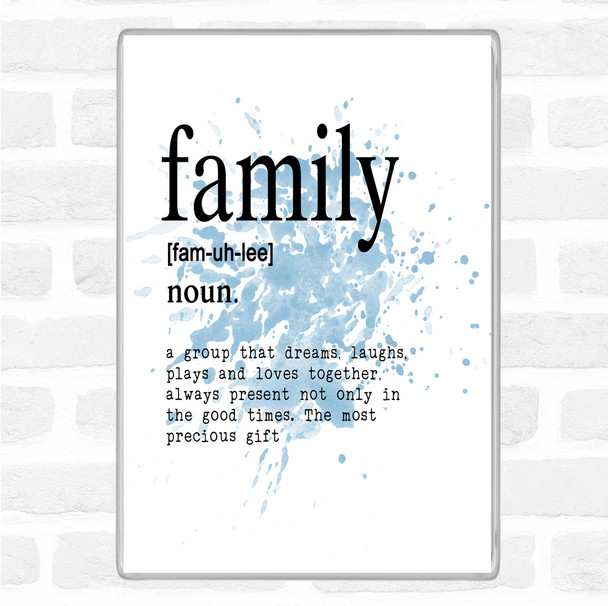 Blue White Word Definition Family Inspirational Quote Magnet