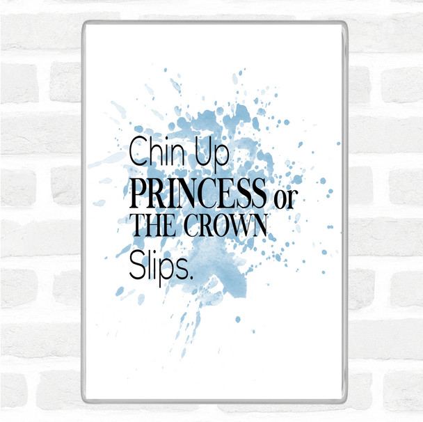 Blue White Chin Up Inspirational Quote Magnet
