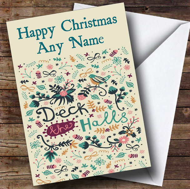 Deck The Halls Christmas Card Customised