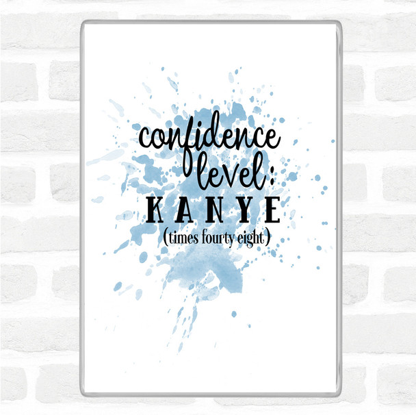 Blue White Confidence Level Inspirational Quote Magnet