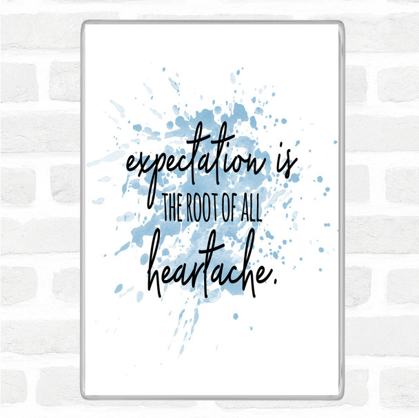 Blue White Expectation Inspirational Quote Magnet