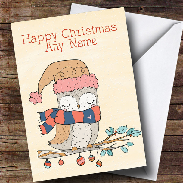 Autumn Owl Customised Christmas Card
