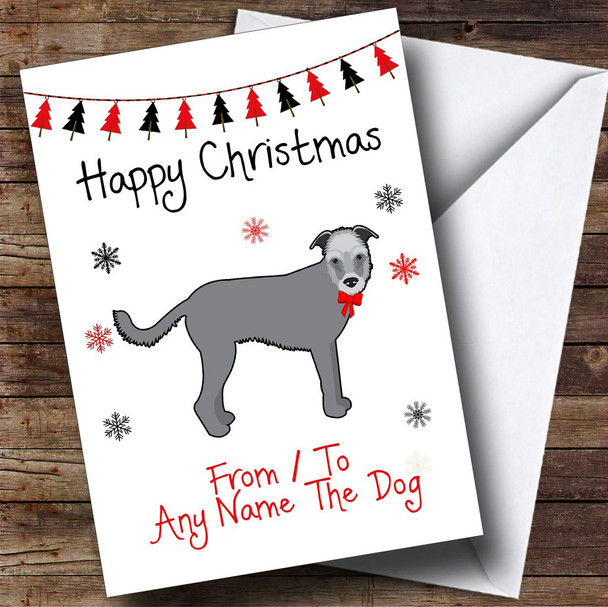 Wolfhound From Or To The Dog Pet Customised Christmas Card