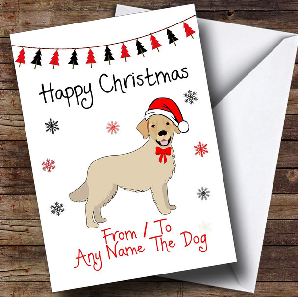Golden Retriever From Or To The Dog Pet Customised Christmas Card