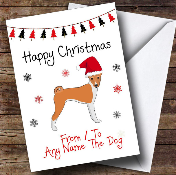 Basenji From Or To The Dog Pet Customised Christmas Card