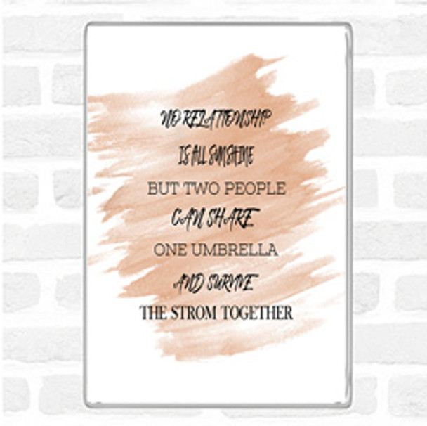 Watercolour One Umbrella Quote Magnet