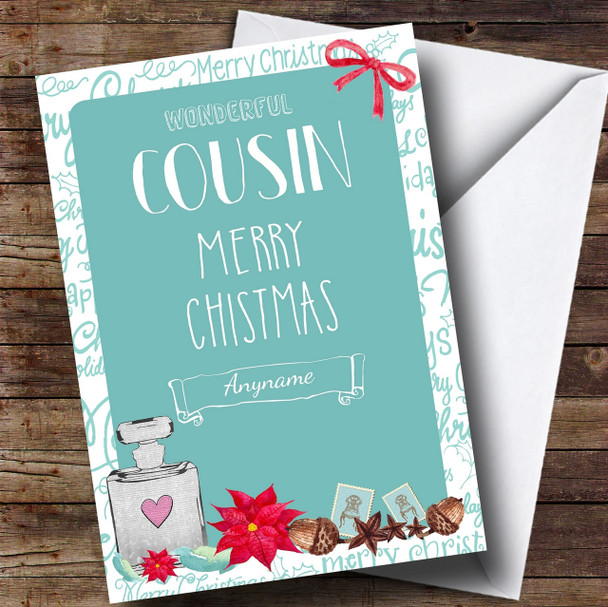 Cousin Perfume Customised Christmas Card
