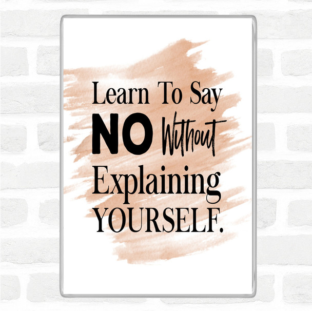 Watercolour Say No Quote Magnet