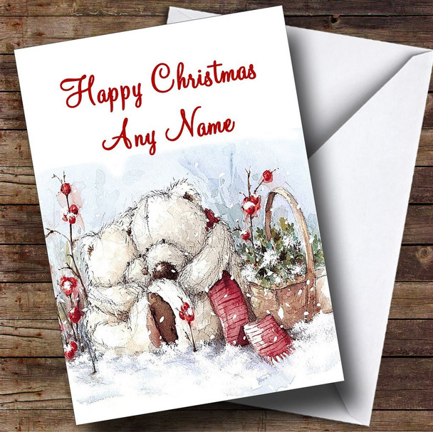 Romantic Bears Christmas Card Customised