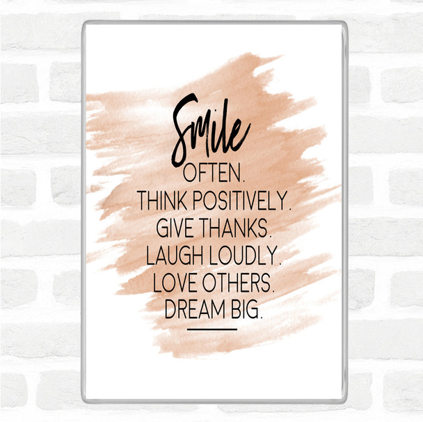 Watercolour Smile Often Quote Magnet