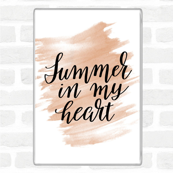 Watercolour Summer In Heart Quote Magnet