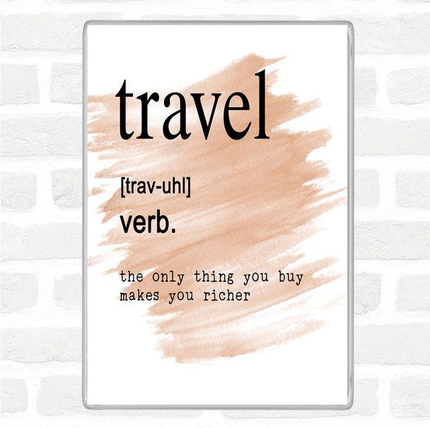 Watercolour Word Definition Travel Quote Magnet