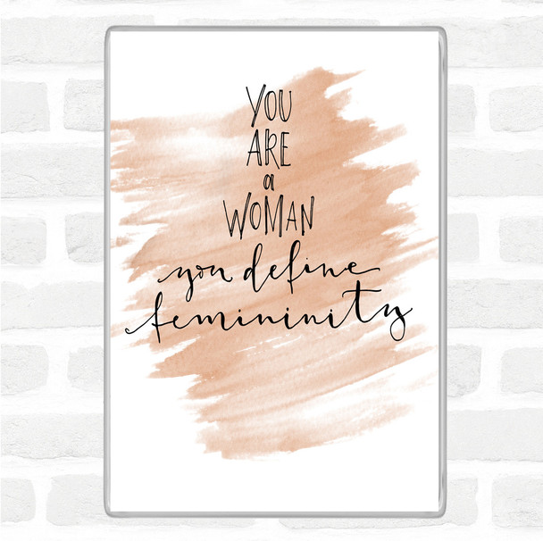 Watercolour You Are A Woman Quote Magnet