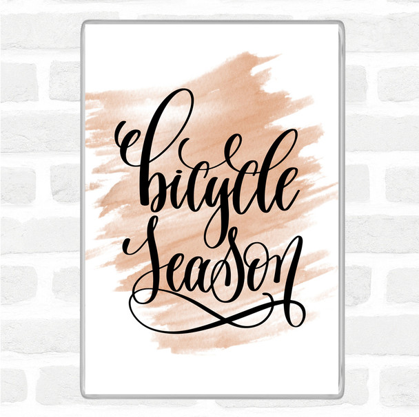 Watercolour Bicycle Season Quote Magnet