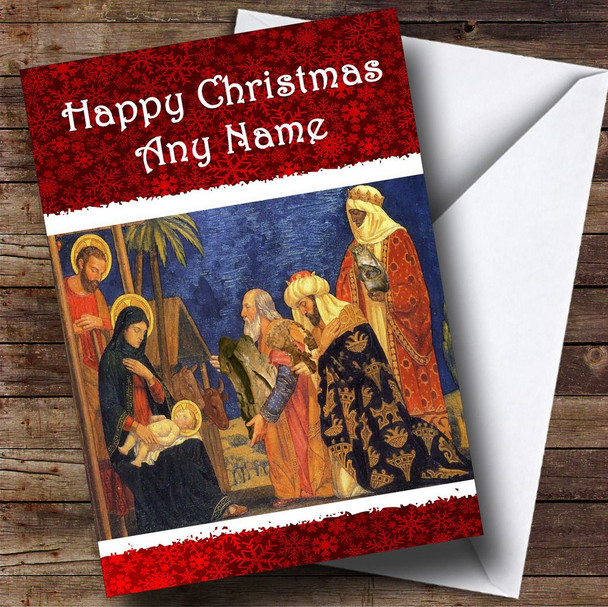 Traditional Nativity Christmas Card Customised