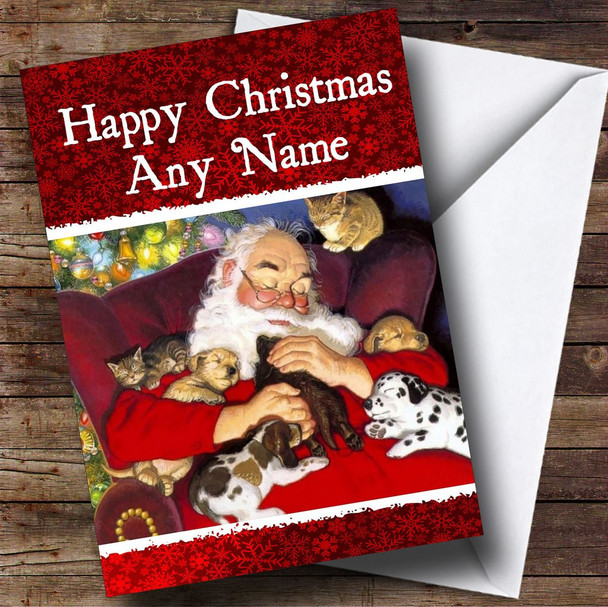 Sleeping Santa Christmas Card Customised