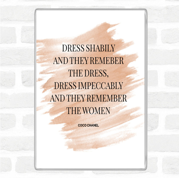 Watercolour Coco Chanel Dress Quote Magnet