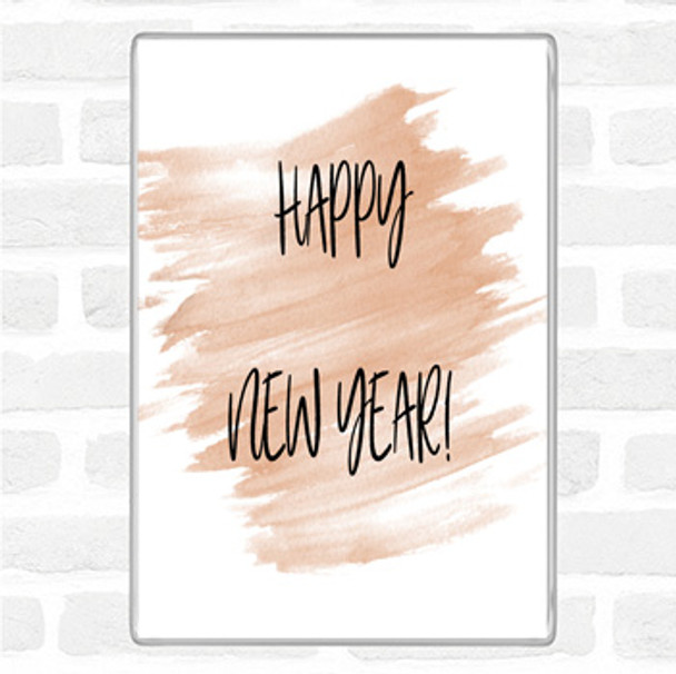 Watercolour Happy New Year Quote Magnet