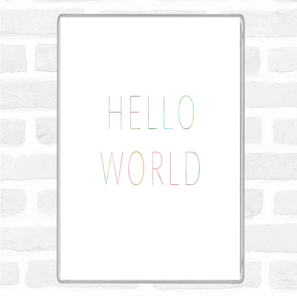 Hello World Rainbow Quote Magnet