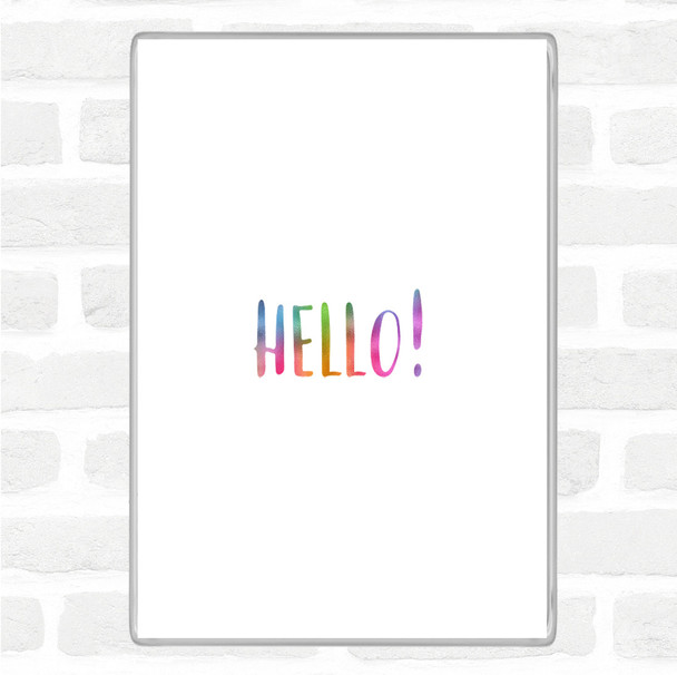 Hello Rainbow Quote Magnet