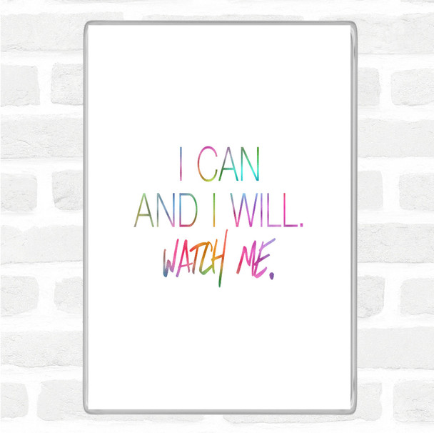 I Can And I Will Rainbow Quote Magnet