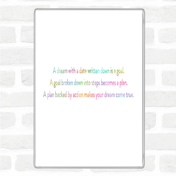 A Plan Backed By Action Makes Dreams Come True Rainbow Quote Magnet