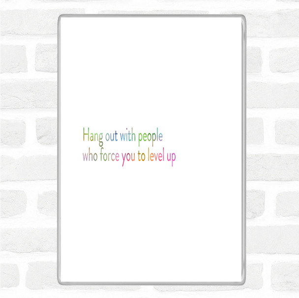 Level Up Rainbow Quote Magnet