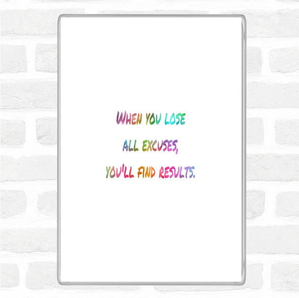 Lose All Excuses Rainbow Quote Magnet Lose All Excuses Rainbow Quote Magnet