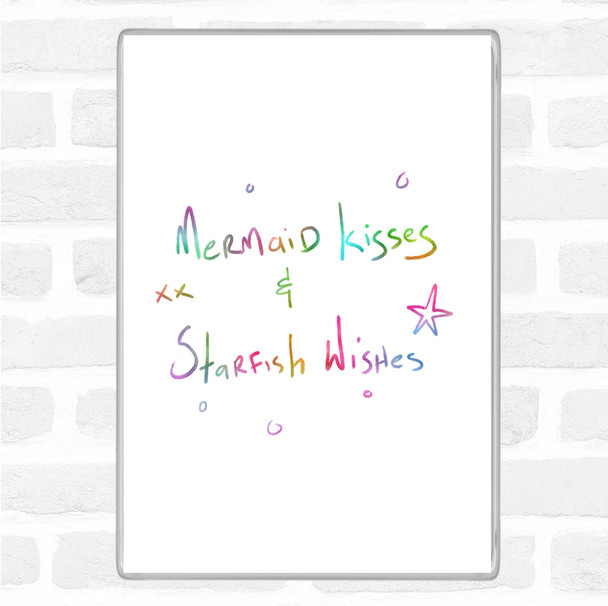 Mermaid Kisses Rainbow Quote Magnet