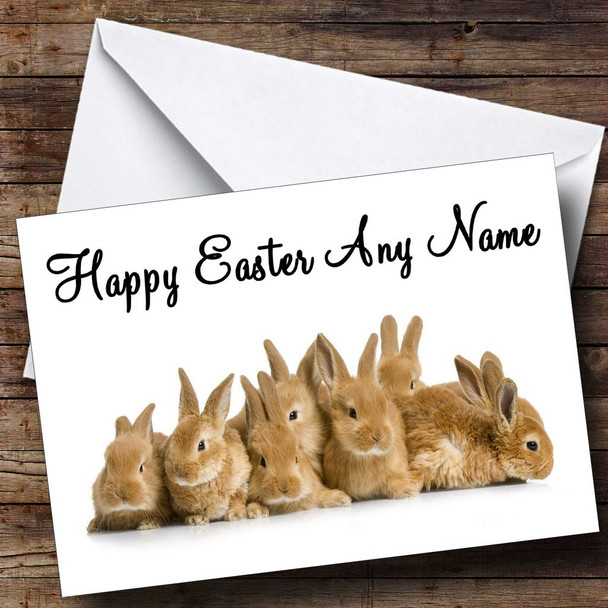 Lots Of Bunny Rabbits Customised Easter Card