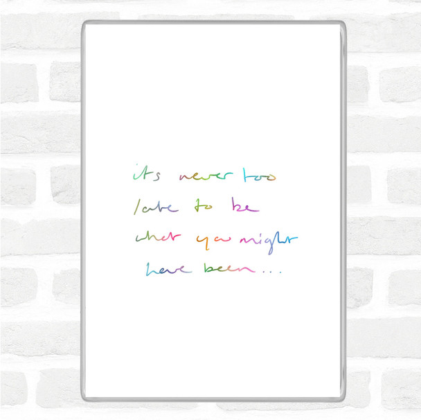 Never Too Late Rainbow Quote Magnet