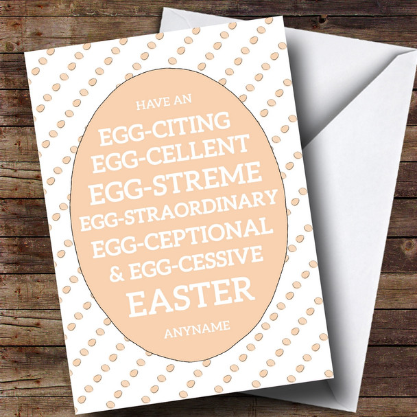 Customised Funny Egg Words Orange Easter Card