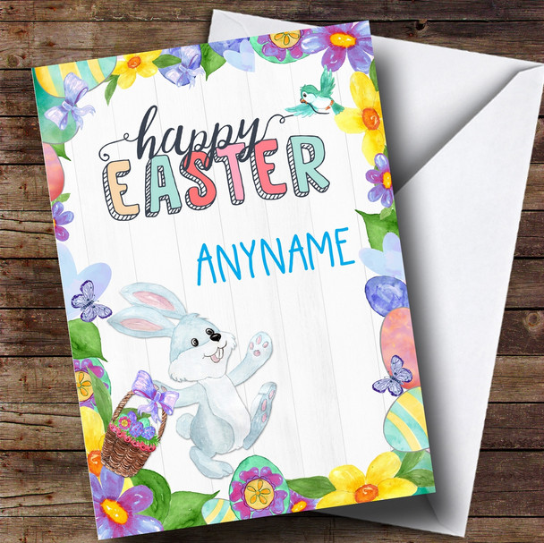 Customised Spring Bunny Easter Card