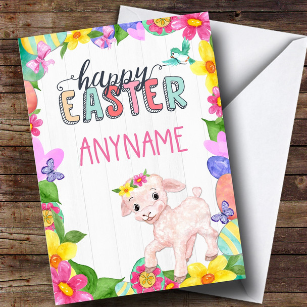 Customised Spring Lamb Easter Card