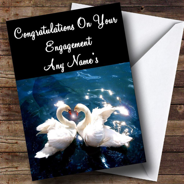 Swans Customised Engagement Card