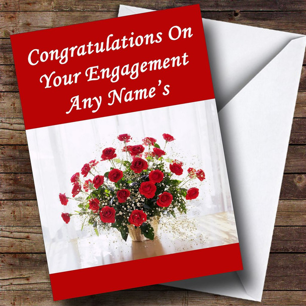 Red Roses Customised Engagement Card