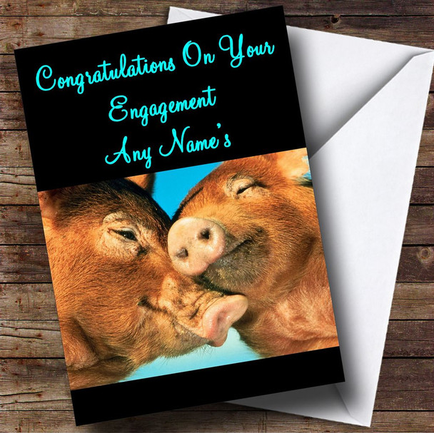 Snuggly Pigs Customised Engagement Card