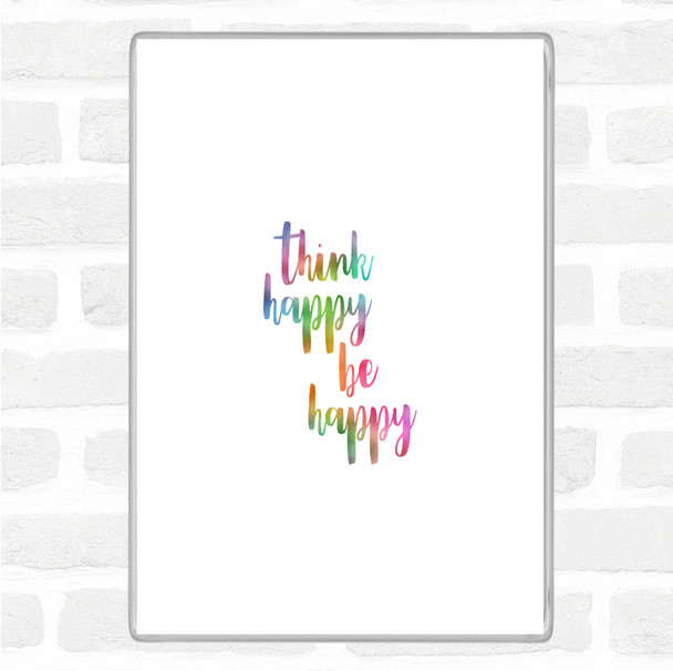 Think Happy Rainbow Quote Magnet