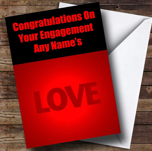 Love Word Customised Engagement Card