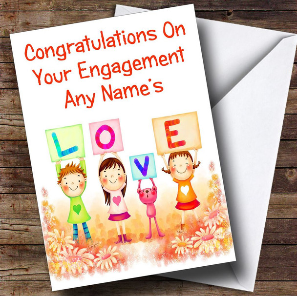 Cute Love Customised Engagement Card