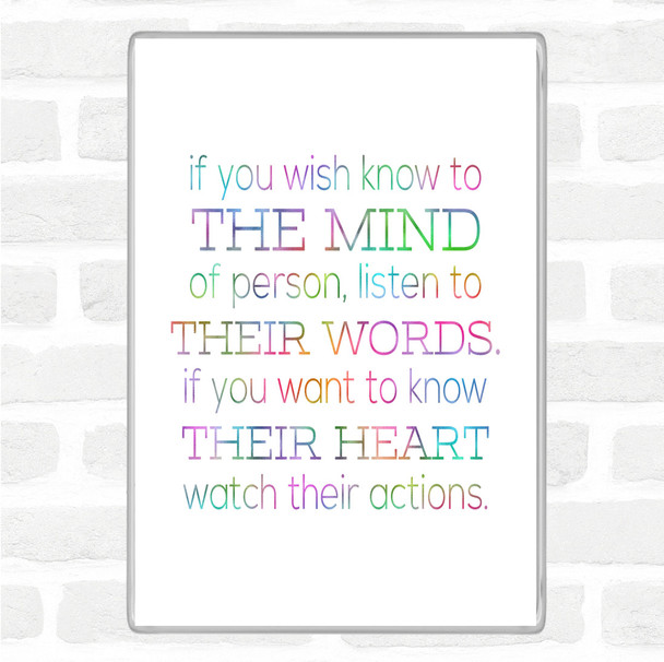 Watch Their Actions Rainbow Quote Magnet